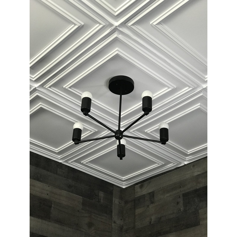Lustre sphérique spoutnik 5 lumières Nev, Noir mat