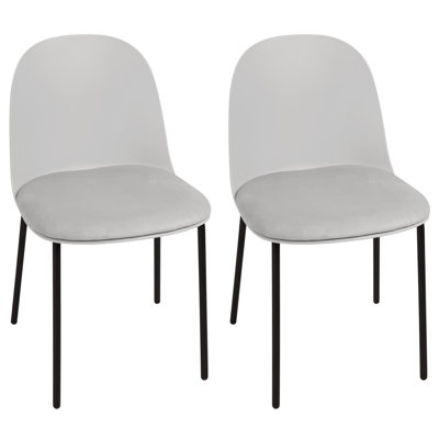 Modern Dining Chair with Cushion, Powder Painting Legs, Mid Century Kitchen Chairs For  Dining Room
