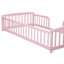 Lit simple pour enfants Montessori, lit pour tout-petits en bois de pin avec garde-corps de sécurité, entrée centrale, lit de clôture à profil bas, rose-132210139-132210143