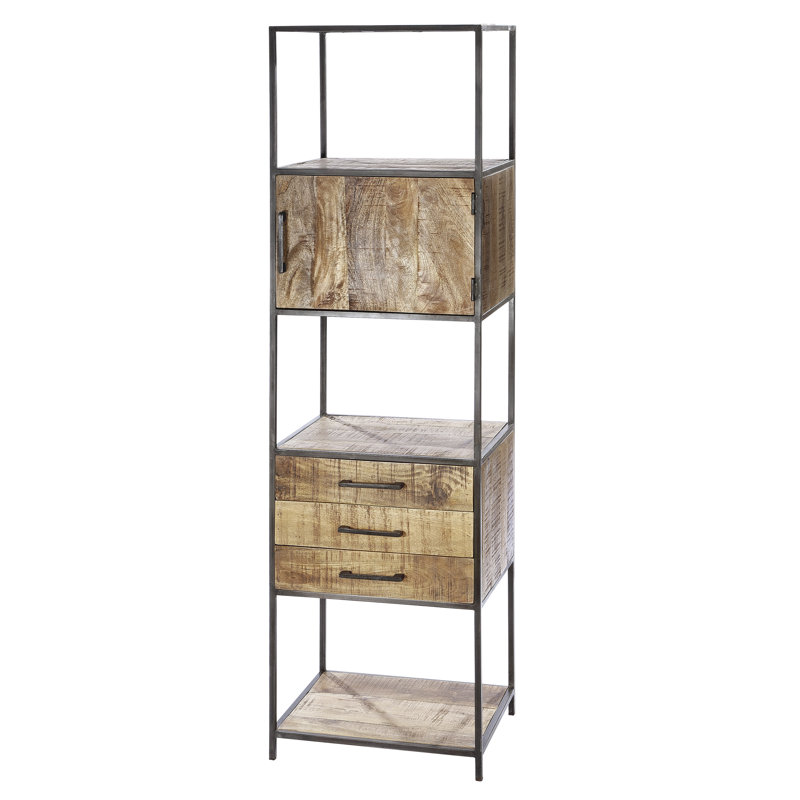 Adelynn 180cm H x 50cm W Steel Etagere Bookcase