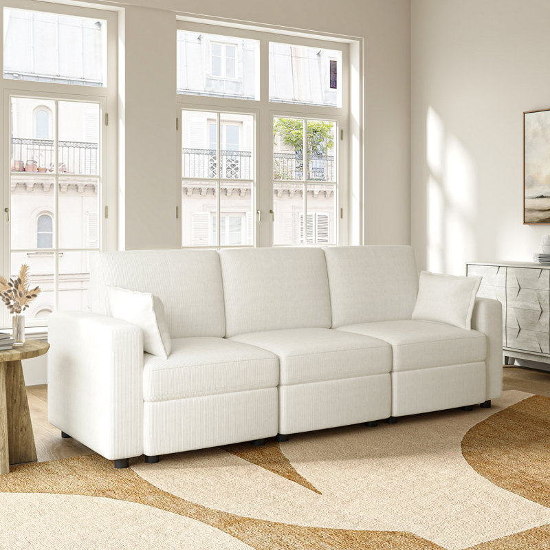 Canapé modulaire 3 pièces Vickey, Blanc