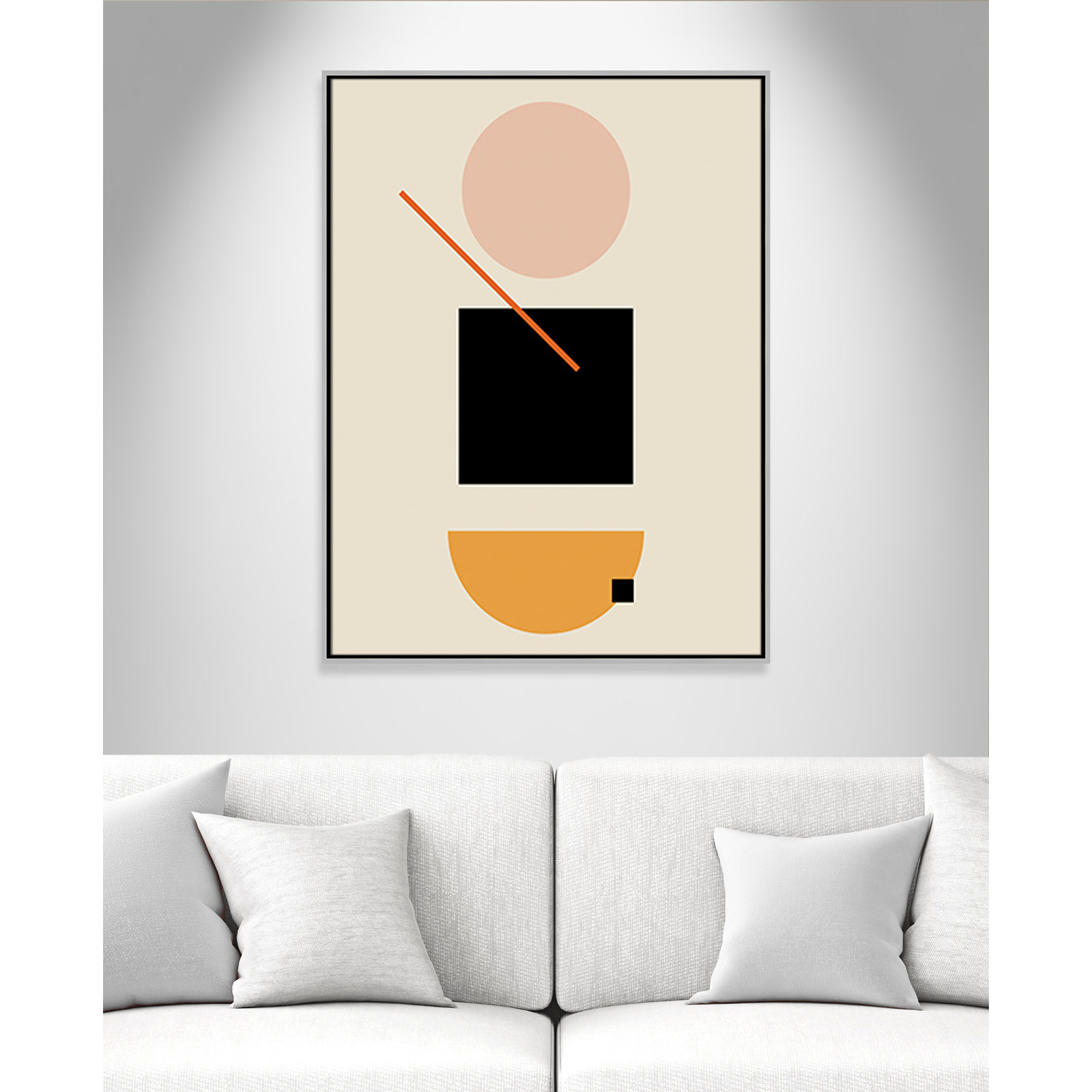 Simple Shapes Print, 41.5" H x 31.5" W x 2" D, Silver Framed