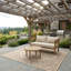 Ensemble de causeuse d'extérieur en bois d'acacia avec coussins hydrofuges et table ronde pour patio