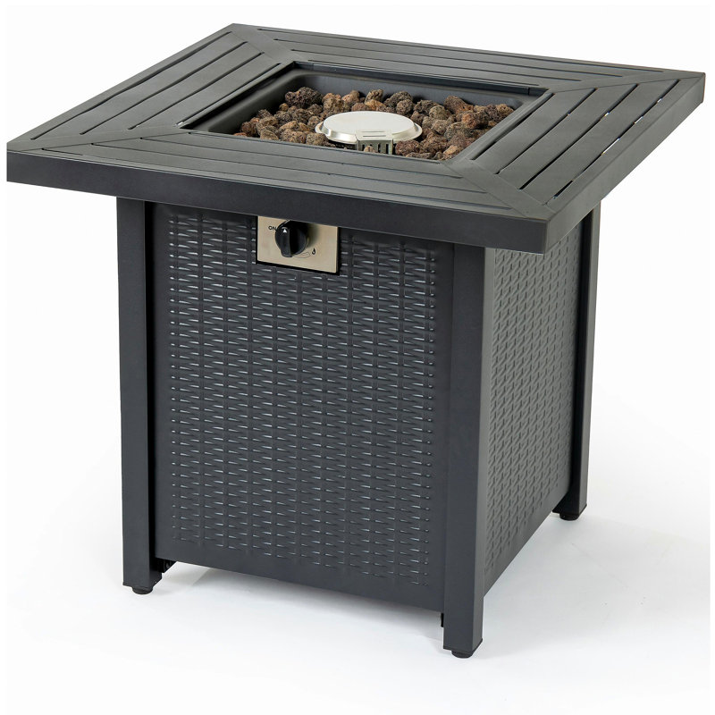 28-inch Iron Square Propane Fire Pit Table