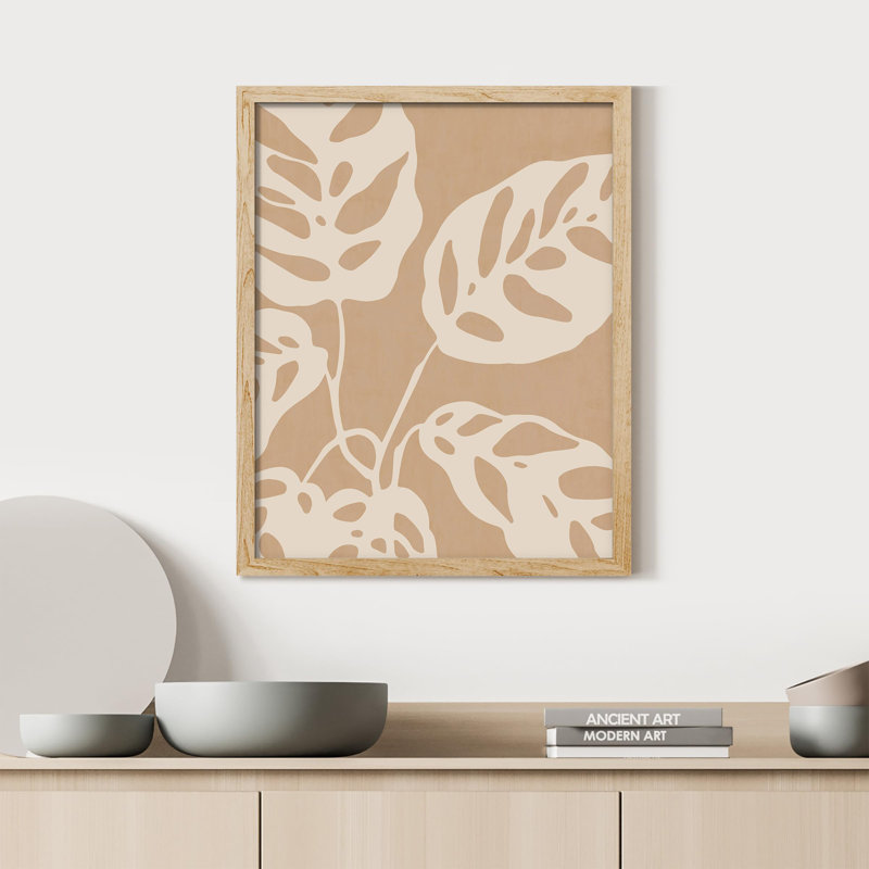 «Palm Monstera Green Leaf» sur papier, H 10 po x l 8 po, Naturel