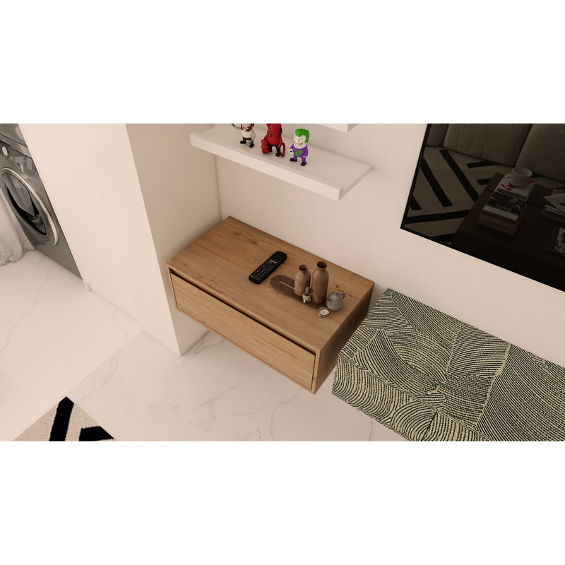 30" Bathroom Cabinet,Drawer,Float Mounting Design (Only Vanity, Without Sink)