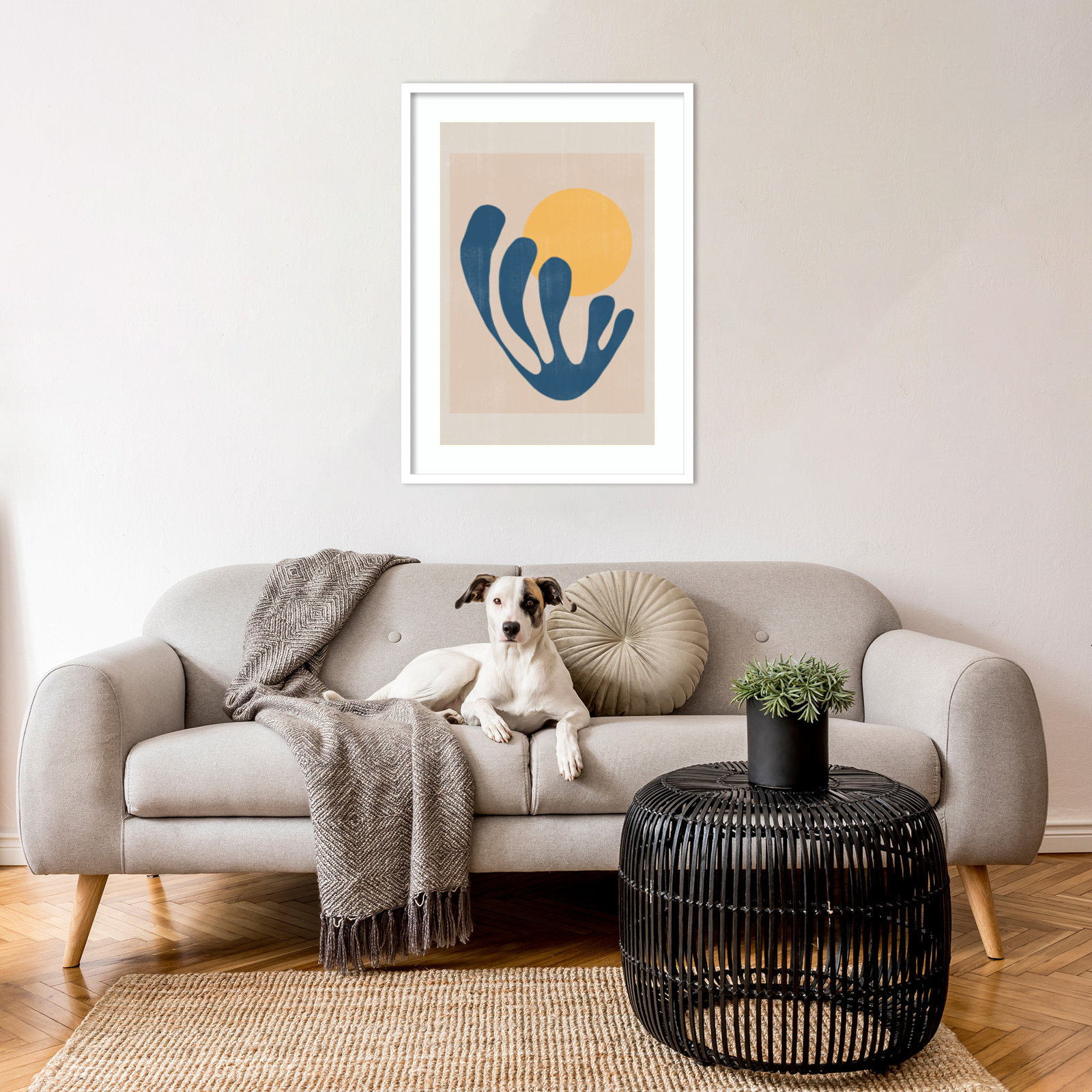 Giese "Modern Plant No. 1" Print, White, 33" H x 24" W