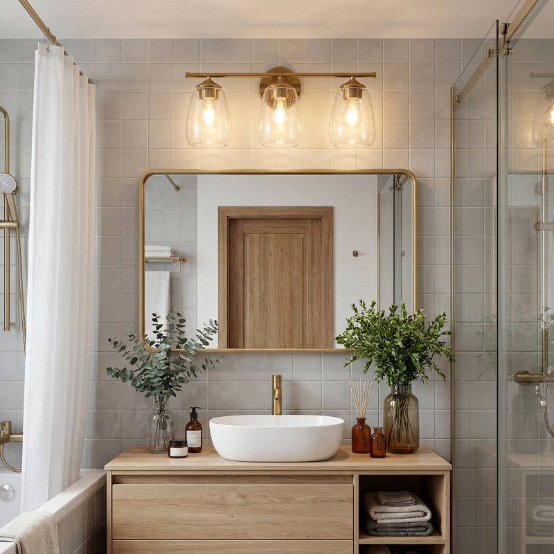 3-Light Bathroom Dimmable Vanity Light, 1 Unit