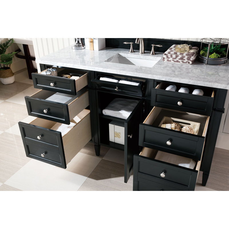 Brittany 60'' W Single Bathroom Vanity Base, Saddle Brown