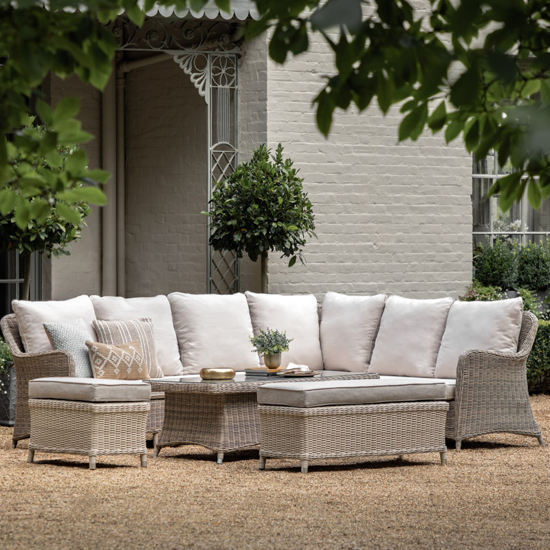 Wicker 9 - Person Garden Lounge Set with Cushions