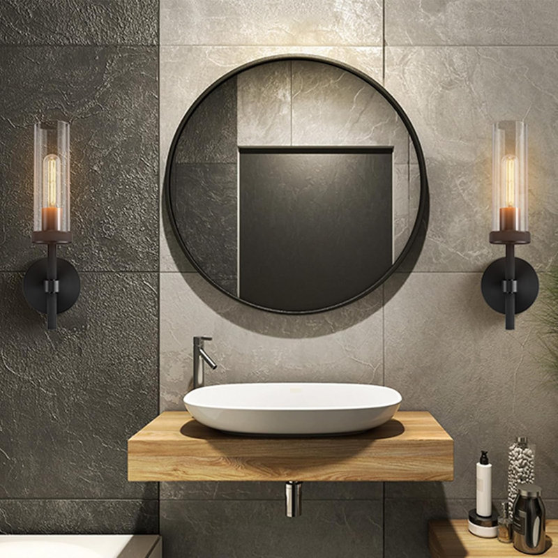 Appliques murales encastrées de luxe à 1 lumière et à intensité variable Twining (ampoule incluse), 2, Noir mat