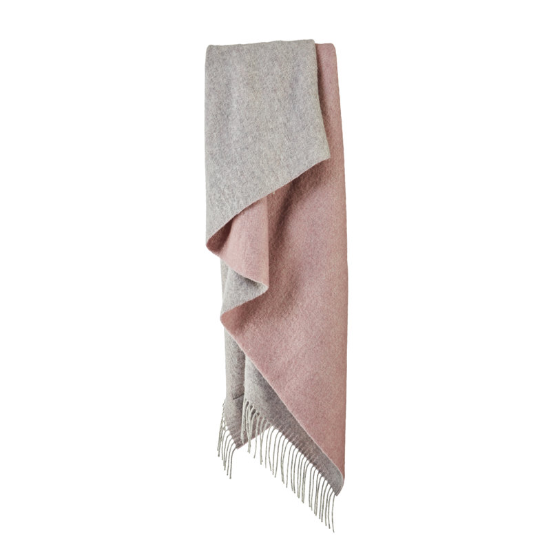 Lifestyle Dartmoor Throw Blanket with Fringe, Sunken Pink