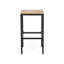 Tabouret de bar industriel moderne avec structure en bois d'acacia et en fer thermolaqué