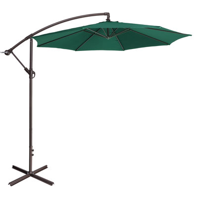 Parasol en porte-à-faux - Parasol de patio extérieur décalé de 10 pi avec inclinaison et auvent ventilé pour terrasse, jardin ou piscine par Pure Garden (vert)