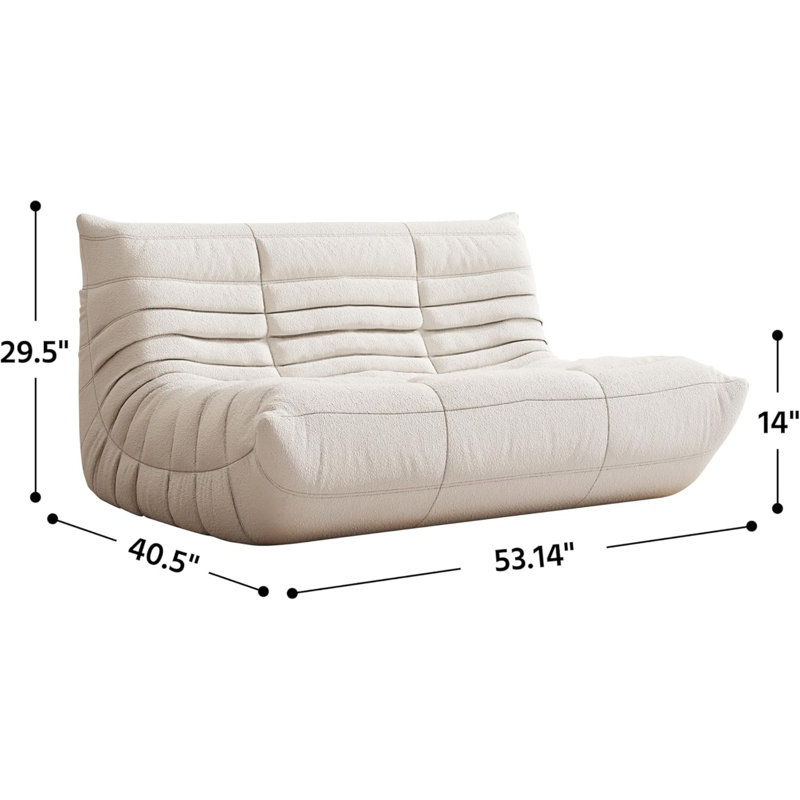 Fireside Couch, Modern Teddy Velvet Fabric Bean Bag Chair, Premium Sofas Couch, Corner Floor Sofa, Lazy Chairs Sofa for Living Room/Bedroom/Salon/Office
