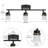 3 Light Dimmable LED Track Lighting Kit, Matte Bronze Flush Mount Ceiling Light Fixture with Etched Glass Shades, Adjustable Wall Lamp with Integrated LED Bulbs