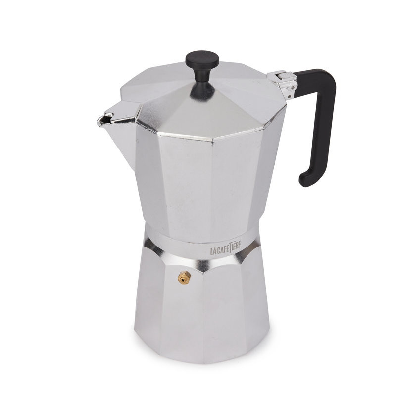 La Cafetière Venice Aluminium Espresso Maker, 25.5cm H x 20.5cm W x 13.5cm D, Silver