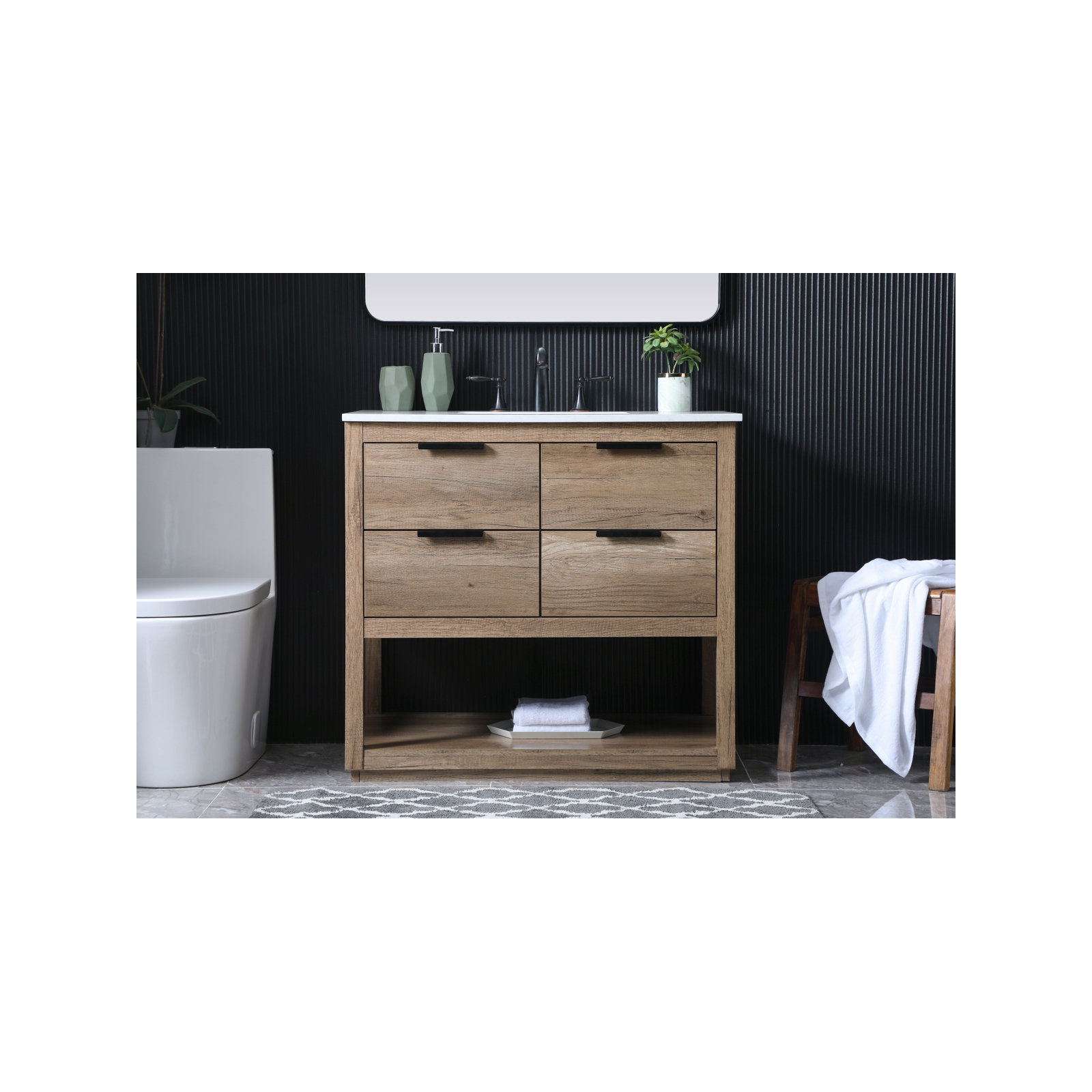 Felicity 36'' Single Bathroom Vanity, Natural Oak