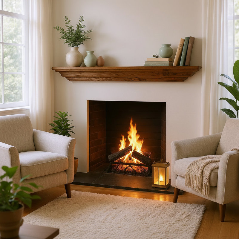 Wood Mantel, Provincial, 4.37" H x 60" W x 5.5" D