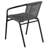 Amlie 28'' Square Glass Metal Table with Rattan Edging and 2 Rattan Stack Chairs-248300046