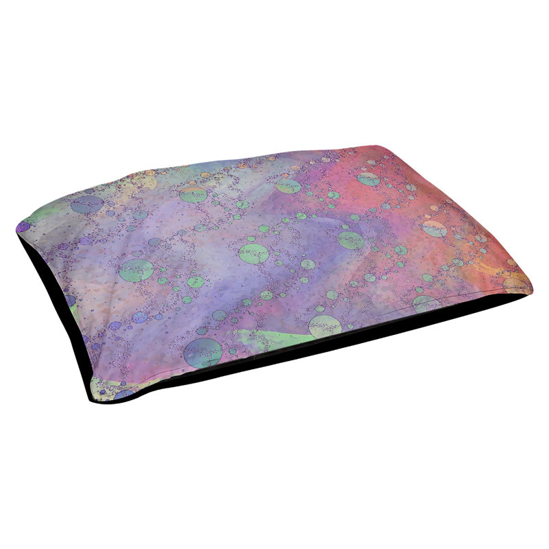 Coussin d'extérieur pour chien Byrge Planets Stars, Grand (l 42,5 po x P 32,5 po x H 14 po), Olive / Mauve