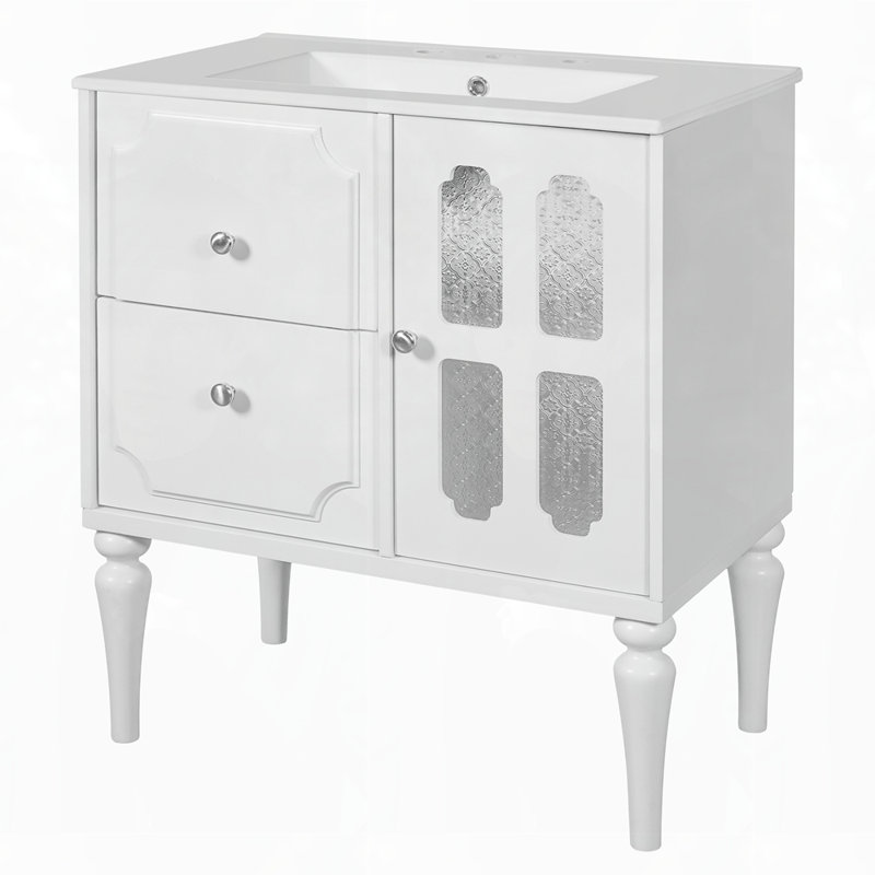 Solid Wood Frame Bathroom Storage Cabinet