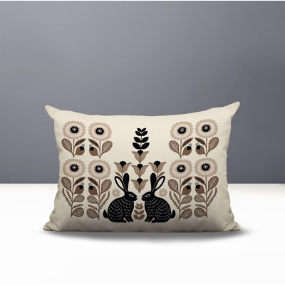 Lexa Rabbit Reversible Indoor/Outdoor Lumbar Pillow