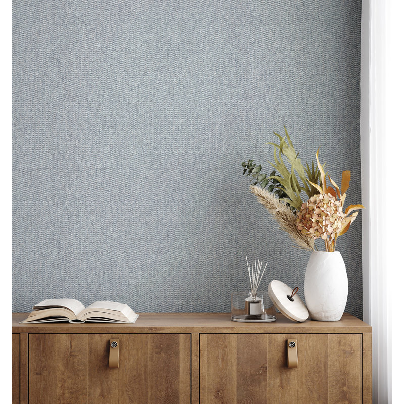 Papier peint Tyngsborough Tweed, Bleu