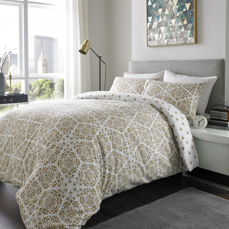 Barefield Duvet Cover Set with Pillowcases, Double Duvet Cover, Mocha