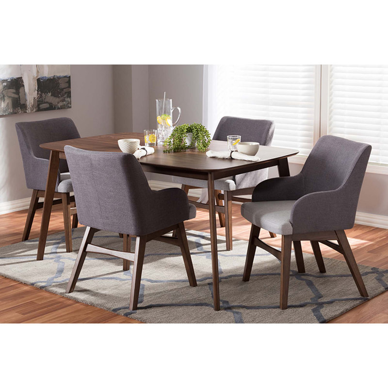 Kinney 4 - Person Solid Wood Solid Wood Top Four Leg Dining Set