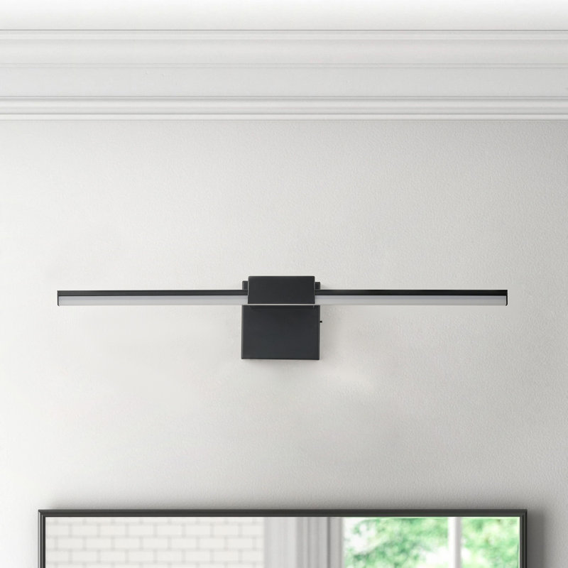 1-lamp Black dimmable LED mirror front light, Matte Black