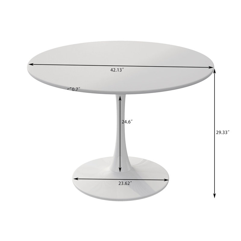 Chloey Round Conference Table Table Mid-century Dining Table Pedestal Dining Table End Table Leisure Coffee Table, White