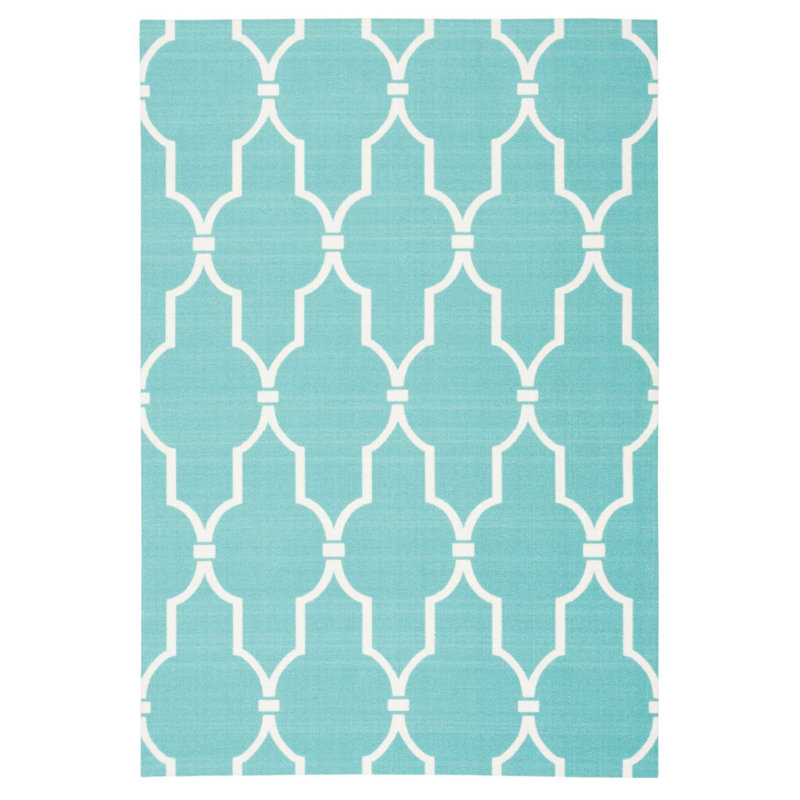 Tapis turquoise Dian, Rectangle 5 pi 3 po x 7 pi 5 po