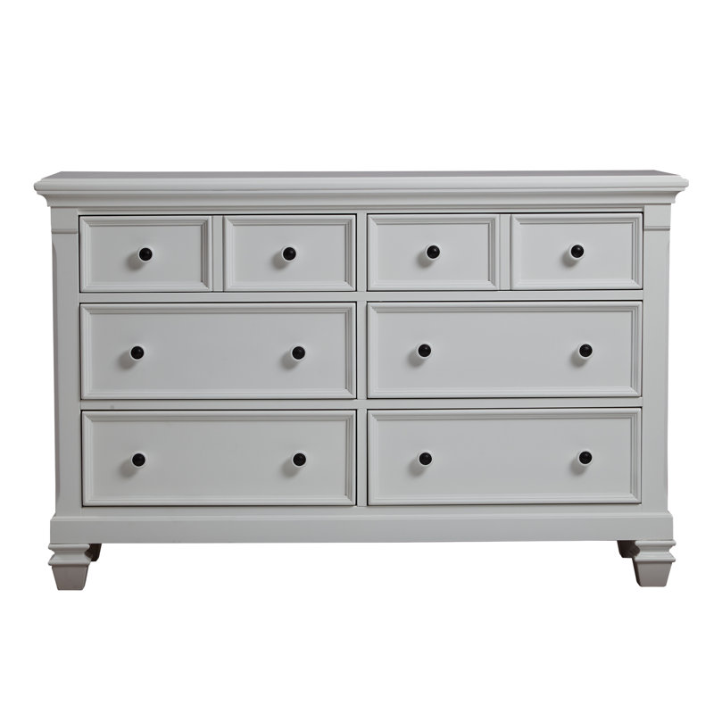Commode double 6 tiroirs Glendale, Blanc pur