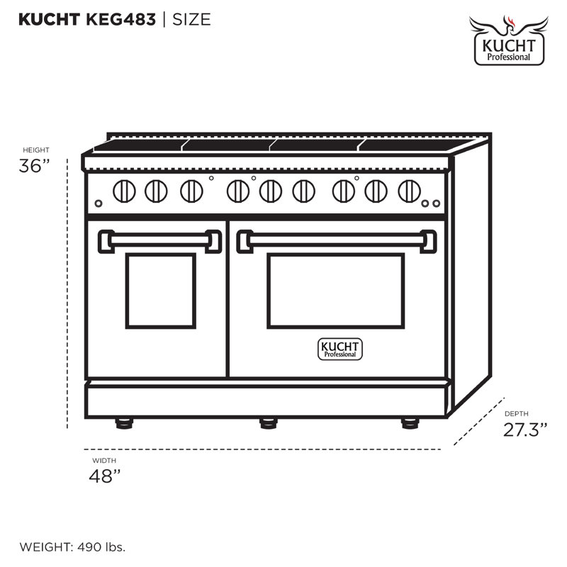 Gemstone™ KED 483 Series 48" 4.2 Cubic Feet Liquid Propane Freestanding Convection Range