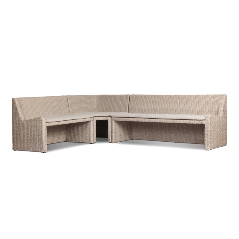 Senna Outdoor L-Shape Dining Banquette, Left Hand Facing