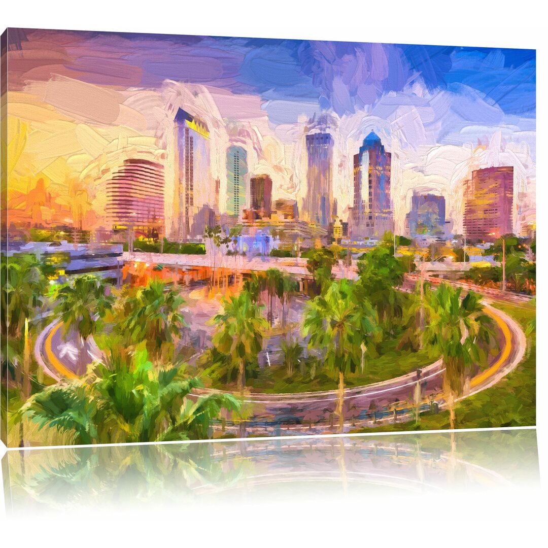 Leinwandbild "Skyline in den USA", Grafikdruck