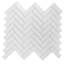 11"X 12.6" Herringbone Polished Glass Mosaic Tile-61266923