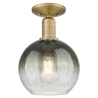 Downtown Urban - Boyle - 1 Light 8" Semi-Flush Mount - Blue Shade