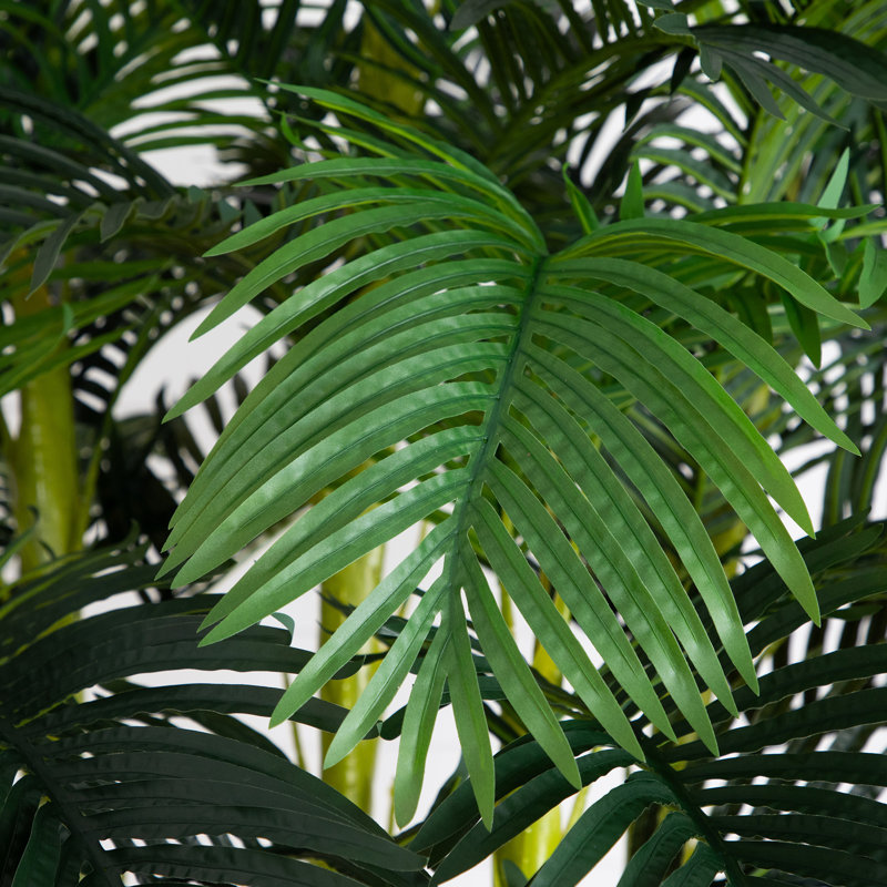 9.5ft Tall Green Plastic Potted Palm Floor Plant