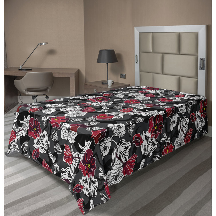 Ambesonne, drap plat floral pivoines, art botanique printanier