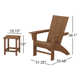 Modern 3-Piece Curveback Adirondack Set with Long Island 18" Side Table