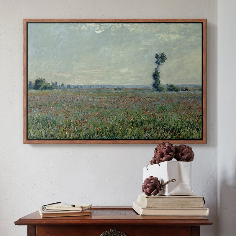 Champ de coquelicots, 1881 - Claude Monet, toile tendue avec châssis, Noyer, 16 x 24