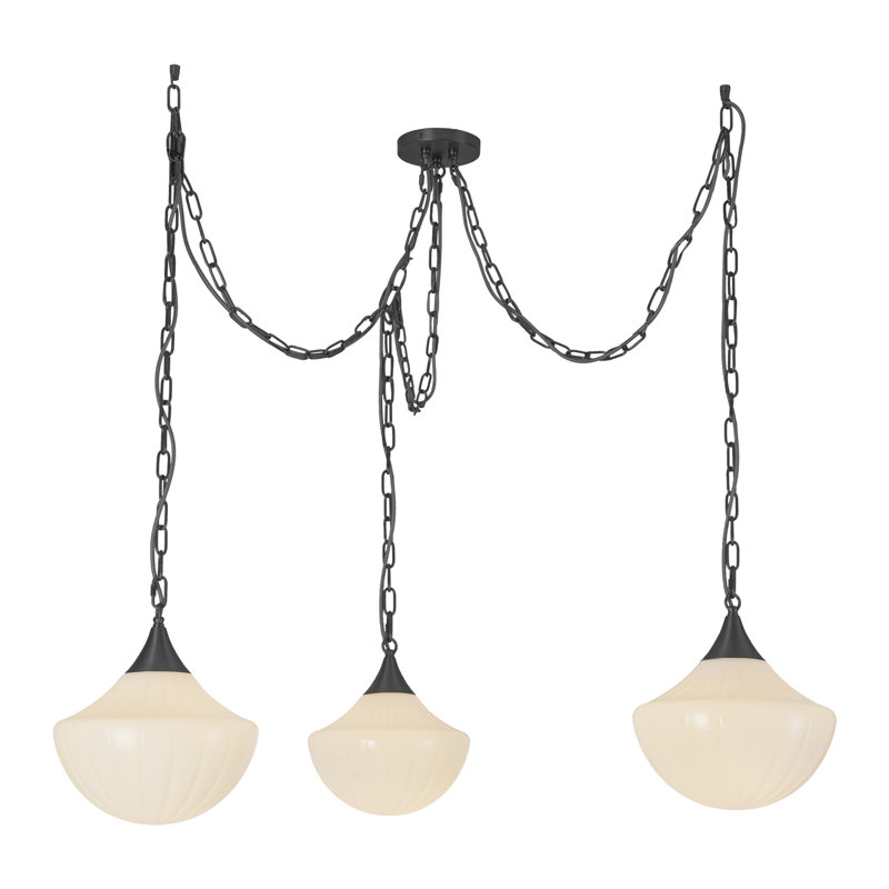 Farrah 3 - Light Unique/Statement Pendant, Black