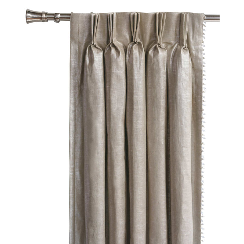 Isolde Linen Blend Room Darkening Curtain Single Panel, Left, 40" W x 84" L