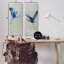 «Flying Cranes Abstract Birds Expressive Blue Animal Flight», ensemble de 2 impressions-104597449-104597450
