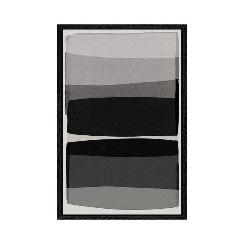 Modern Black And White by Orara Studio - Print on Canvas, Black Framed, 101.6cm H x 66.04cm W x 3.81cm D