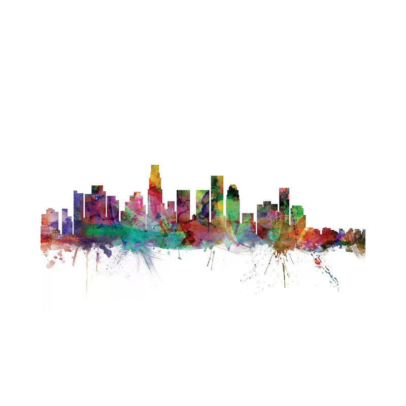 Los Angeles, California Skyline by Michael Tompsett - 1 Piece Wrapped Canvas Wall Art, 101.6 cm H x 66.04 cm W x 3.175 cm D