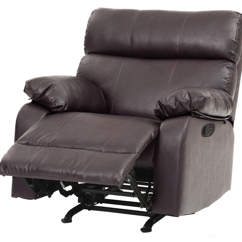 Furniture Manny G533-RC Rocker Recliner, Dark Brown Faux Leather