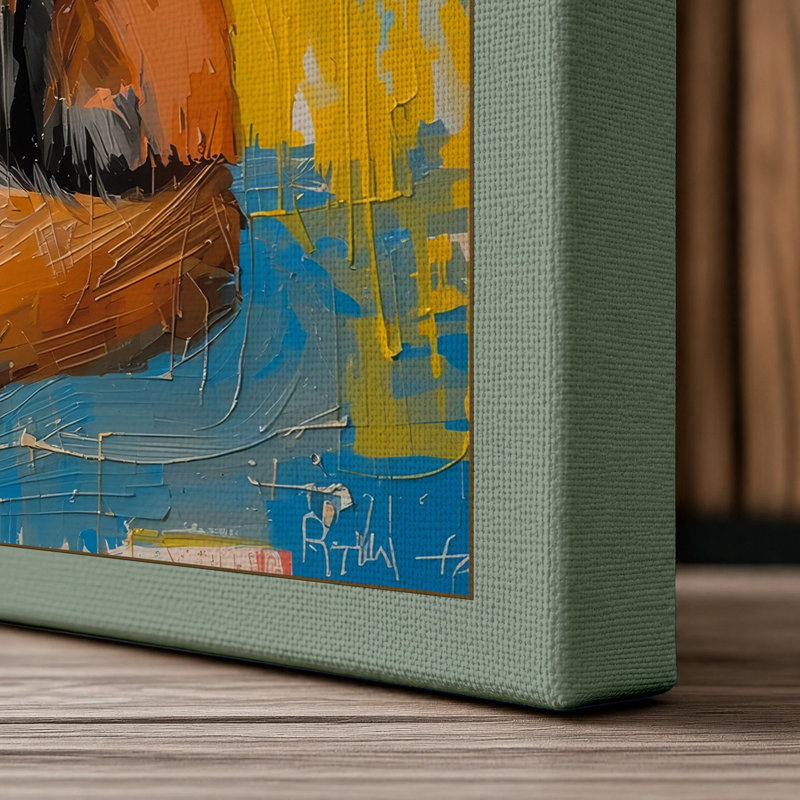 Contemplative Fox Modern - Wrapped Canvas, 18x12 - 45.7 x 30.5 cm, Sage Border